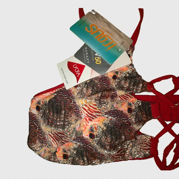 Two pieces reversible red swimsuit - Picture 3 of 4